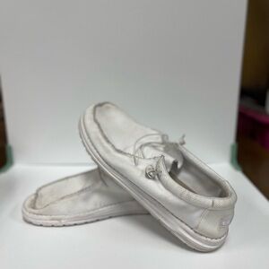 Hey Dude Men's White Boat Shoes